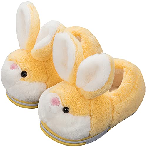 LANFIRE Groß Kinder und Erwachsene Baumwolle Hausschuhe Hase Hausschuhe Plüsch Hausschuhe Tier Hausschuhe Damen Schuhe Baumwollschuhe (Yellow (shoes), 35/36, numeric_35) von LANFIRE