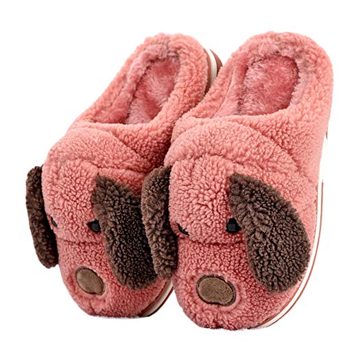 LANFIRE Kinder und Erwachsene Baumwolle Hausschuhe Hund Haus Hausschuhe Plüsch Hausschuhe Tier Hausschuhe (Red, numeric_40) von LANFIRE