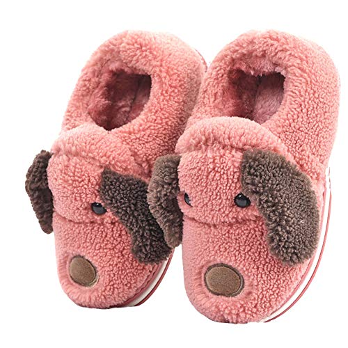LANFIRE Kinder und Erwachsene Baumwolle Hausschuhe Hund Haus Hausschuhe Plüsch Hausschuhe Tier Hausschuhe und Winter warme Hausschuhe (Red, numeric_40) von LANFIRE