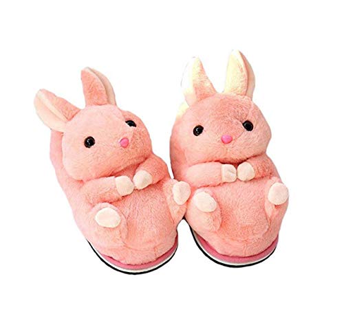 LANFIRE Tier Hausschuhe - Ente, Hund, Kaninchen Winter Hause Warme Rutschfeste Baumwolle (Pink) von LANFIRE