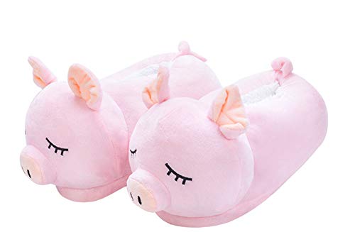 LANFIRE Tier Hausschuhe Hamster Hausschuhe Winter Hause warme rutschfeste Baumwolle Hausschuhe (Pig) von LANFIRE