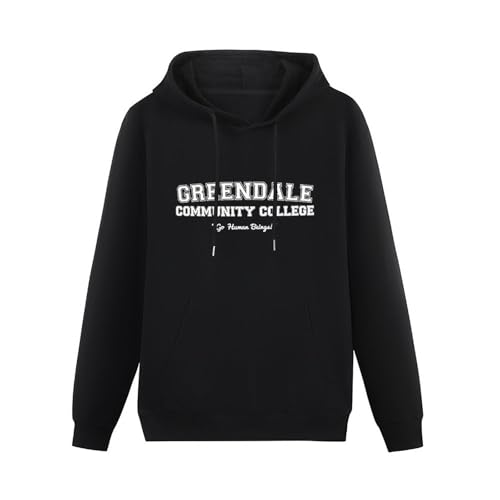 LANGBIRUI Greendale Community College Mens Fashion Hoodies Pullover Sweatshirs Hooded Black XL von LANGBIRUI
