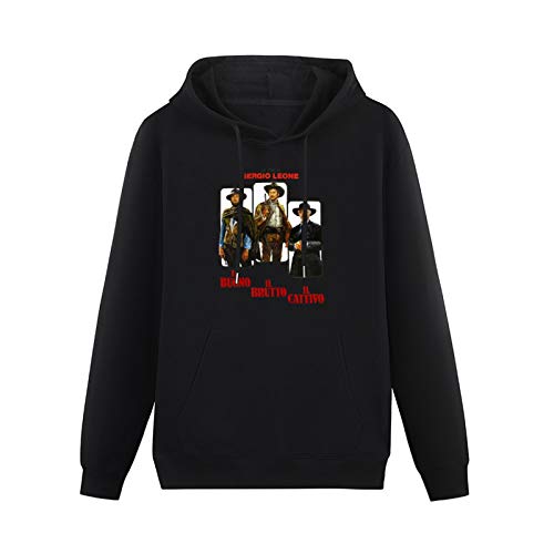 LANGBIRUI Printed Pullover Hoodies The Good The Bad and The Ugly Poster Long Sleeve Sweatshirts Black 3XL von LANGBIRUI