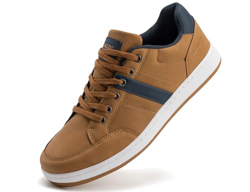 LANGDU Freizeitschuhe Herren Sneaker Schuhe Walkingschuhe Leichtgewicht Atmungsaktive Sportschuhe Größe41-46EU (Braunlight,41EU) von LANGDU