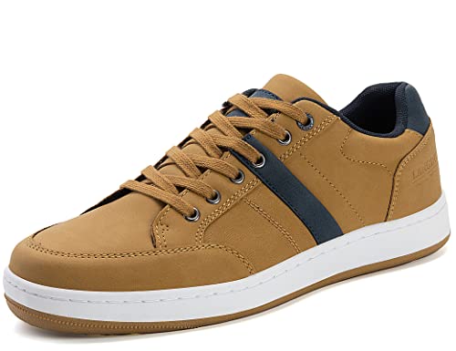 LANGDU Freizeitschuhe Herren Sneaker Schuhe Walkingschuhe Leichtgewicht Atmungsaktive Sportschuhe Größe41-46EU (Braunlight,42EU) von LANGDU