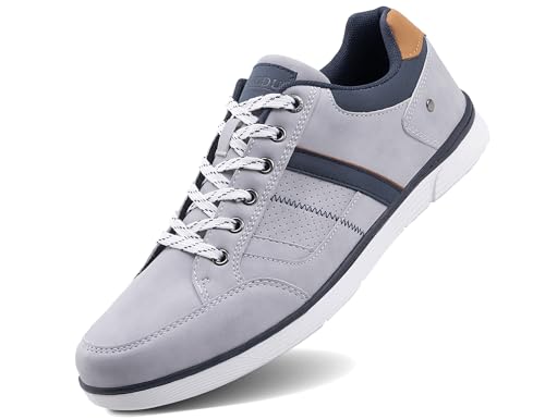 LANGDU Freizeitschuhe Herren Sneaker Schuhe Walkingschuhe Leichtgewicht Atmungsaktive Sportschuhe Größe41-46EU (HellGrau 15,43EU) von LANGDU