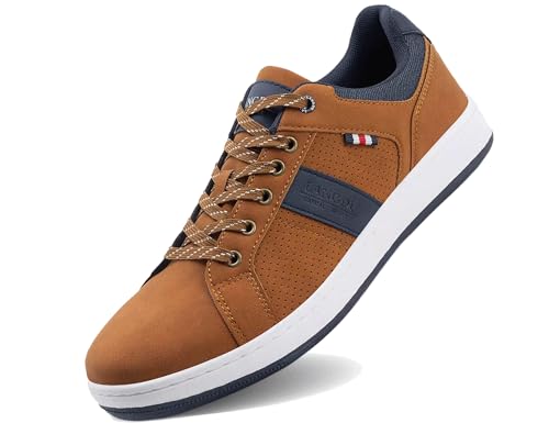LANGDU Freizeitschuhe Herren Sneaker Schuhe Walkingschuhe Leichtgewicht Atmungsaktive Sportschuhe Größe41-46EU (bräunlich,43EU) von LANGDU