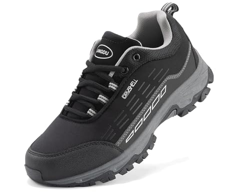 LANGDU Wanderschuhe Herren Damen Wasserdicht Leicht Wanderstiefel Outdoorschuhe Trekkingschuhe 37-46EU (Schwarz 50,43EU) von LANGDU