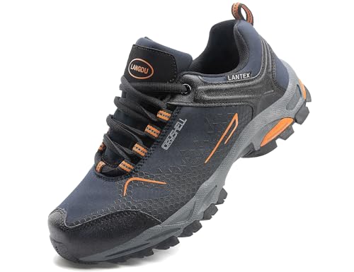 LANGDU Wanderschuhe Herren Damen Wasserdicht Wanderschuhe Leicht Trekkingschuhe Wanderstiefel Atmungsaktiv Outdoorschuhe 38-46EU (Blau,38EU) von LANGDU