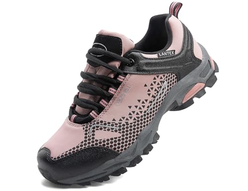 LANGDU Wanderschuhe Herren Damen Wasserdicht Wanderschuhe Leicht Trekkingschuhe Wanderstiefel Atmungsaktiv Outdoorschuhe 38-46EU (Rosa,39EU) von LANGDU