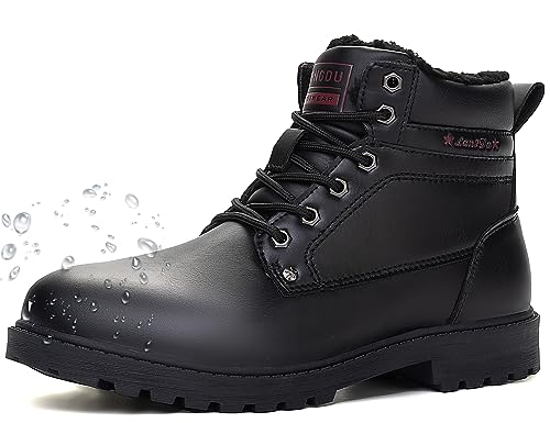 LANGDU Winterstiefel Herren Winterschuhe Gefüttert Schneestiefel Winter Rutschfest Warm Boots Gr.41-46EU (NewSchwarz,44EU) von LANGDU