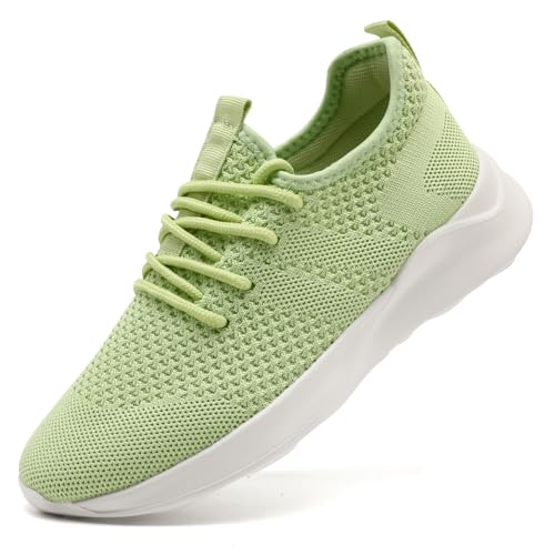 LANGFEUU Damen Turnschuhe Sneaker Schuhe Damen Sportschuhe Laufschuhe Tennisschuhe Outdoor Running Damen Walkingschuhe Straßenlaufschuhe rutschfest Atmungsaktiv Leichtgewichts Fruchtgrün 36 von LANGFEUU