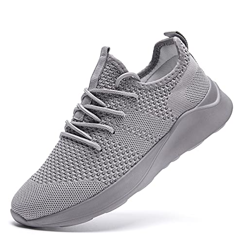 LANGFEUU Damen Turnschuhe Sneaker Schuhe Damen Sportschuhe Laufschuhe Tennisschuhe Outdoor Running Damen Walkingschuhe Straßenlaufschuhe rutschfest Atmungsaktiv Leichtgewichts Hellgrau 42 von LANGFEUU