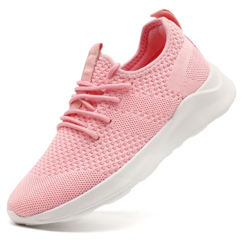 LANGFEUU Damen Turnschuhe Sneaker Schuhe Damen Sportschuhe Laufschuhe Tennisschuhe Outdoor Running Damen Walkingschuhe Straßenlaufschuhe rutschfest Atmungsaktiv Leichtgewichts Rosa 42 von LANGFEUU