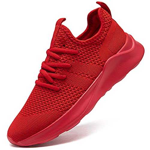 LANGFEUU Damen Turnschuhe Sneaker Schuhe Damen Sportschuhe Laufschuhe Tennisschuhe Outdoor Running Damen Walkingschuhe Straßenlaufschuhe rutschfest Atmungsaktiv Leichtgewichts Rot 38 von LANGFEUU