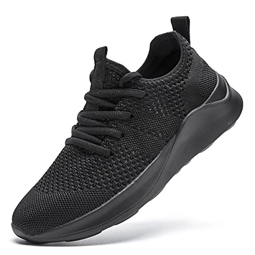 LANGFEUU Damen Turnschuhe Sneaker Schuhe Damen Sportschuhe Laufschuhe Tennisschuhe Outdoor Running Damen Walkingschuhe Straßenlaufschuhe rutschfest Atmungsaktiv Leichtgewichts Schwarz 38 von LANGFEUU