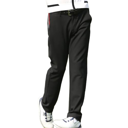 LANGWEI Schwarz,XXL,Herren Golfhose Winter Fleece Sporthose Warm Wasserdicht Stretch Slim Fit Arbeitsjogginghose Trainingshose von LANGWEI