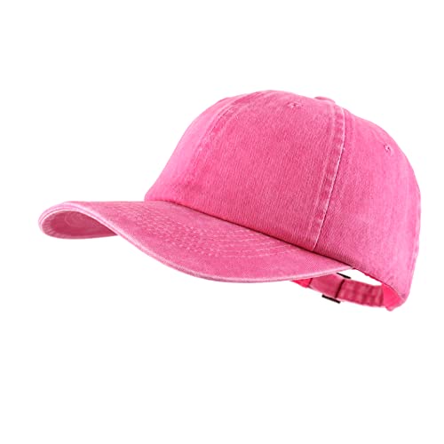 LANGZHEN Baseball Dad Cap 100% Baumwolle Passt Männer Frauen Klassische Verstellbare Einfarbige Mütze (Rose rot) von LANGZHEN