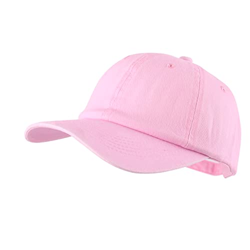 LANGZHEN Baseball Dad Cap 100% Baumwolle Passt Männer Frauen Klassische Verstellbare Plain Hat (Hellrosa) von LANGZHEN