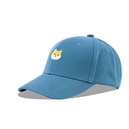 LANGZHEN Baumwolle Baseball Cap für Säugling Baby Jungen Mädchen Kleinkind Kinder Outdoor Adjutable Nette Tier Hut (M-gestickt-blau) von LANGZHEN