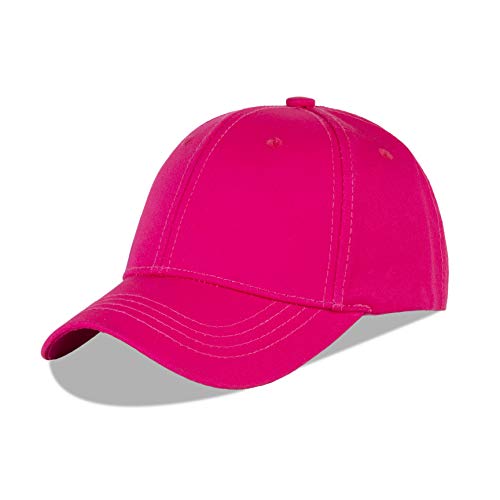 LANGZHEN Baumwolle Outdoor Kleinkind Mädchen Jungen Plain Baseball Cap Baby Infant Strukturierte Einstellbare Hut für Kinder Sonnenhut (M-Classic Rose) von LANGZHEN