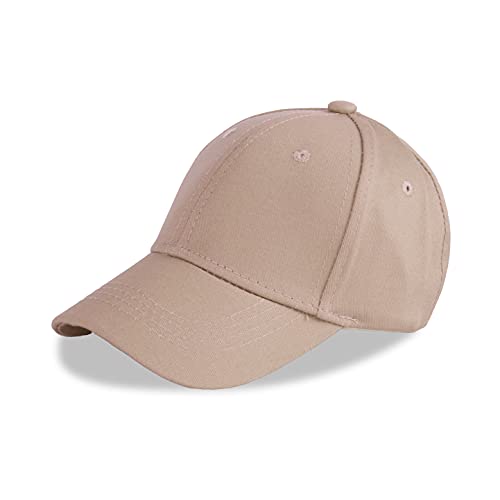 LANGZHEN Baumwolle Outdoor Kleinkind Mädchen Jungen Plain Baseball Cap Baby Infant Strukturierte Einstellbare Hut für Kinder Sonnenhut (M-Kaffee) von LANGZHEN