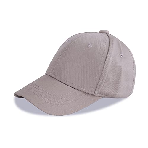 LANGZHEN Baumwolle Outdoor Kleinkind Mädchen Jungen Plain Baseball Cap Baby Infant Strukturierte Verstellbare Hut für Kinder Sonnenhut (M-Dunkelgrau) von LANGZHEN