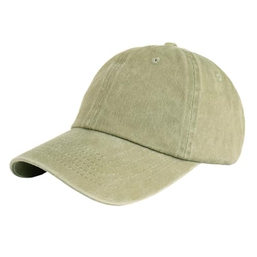 LANGZHEN Unisex Baseball Cap 100% Baumwolle Fits Männer Frauen Washed Denim Verstellbare Papa Hut (Khaki) von LANGZHEN
