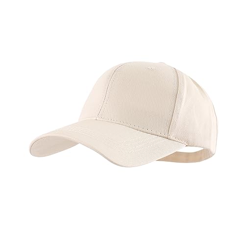 LANGZHEN Unisex Baseball Cap 100% Baumwolle Fits Men Women Washed Denim Verstellbarer Dad Hut, Classic-beige, L von LANGZHEN