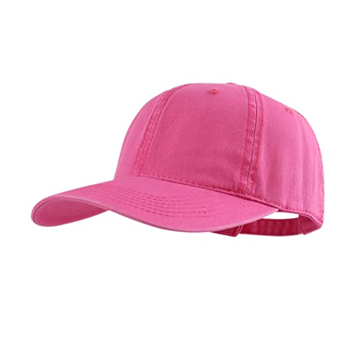 LANGZHEN Unisex Baseball Cap 100% Baumwolle Passt Männer Frauen Washed Denim Verstellbarer Dad Hut, Rosa, Large von LANGZHEN