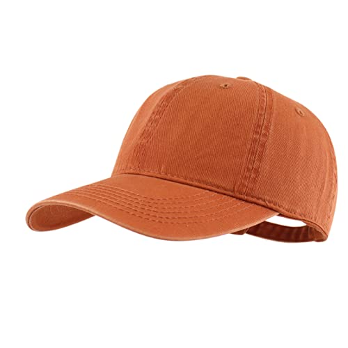 LANGZHEN Unisex Baseball Cap 100% Baumwolle Passt Männer Frauen Washed Denim Verstellbarer Dad Hut, braun, groß von LANGZHEN