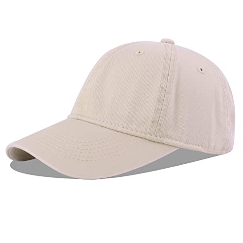 LANGZHEN Unisex Vintage gewaschen Distressed Baumwolle Einstellbare Solid Dad Hut, Gewaschene Klassische Baseball Cap für Männer Frauen (Khaki) von LANGZHEN