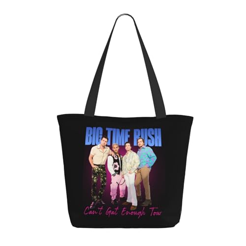 Damen Big Rock Time Music Rush Einkaufstasche Stylische Shopper Taschen Leichtes Design Verstärkte Gurte Strapazierfähiges Polyester für Laptops und Lebensmittel von LANIPASTUA