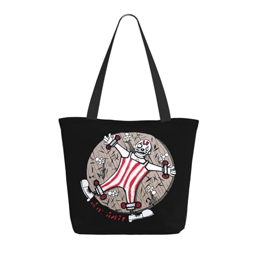 Damen Bizkit Rap Rock Band Limp Einkaufstasche Stylische Shopper Taschen Leichtes Design Verstärkte Gurte Strapazierfähiges Polyester für Laptops und Lebensmittel von LANIPASTUA
