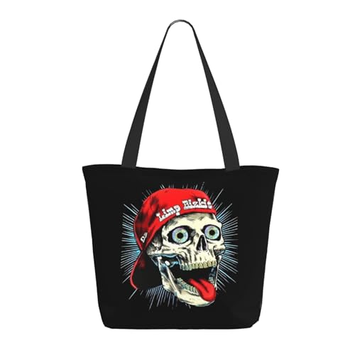 Damen Bizkit Rap Rock Band Limp Einkaufstasche Stylische Shopper Taschen Leichtes Design Verstärkte Gurte Strapazierfähiges Polyester für Laptops und Lebensmittel von LANIPASTUA