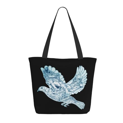 Damen Cold Rock Band Play Einkaufstasche Stylische Shopper Taschen Leichtes Design Verstärkte Gurte Strapazierfähiges Polyester für Laptops und Lebensmittel von LANIPASTUA