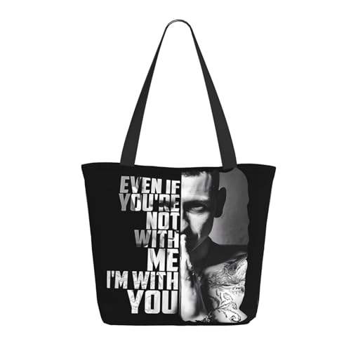 Damen Park Rock Band Lin-kin Chester Einkaufstasche Stylische Shopper Taschen Leichtes Design Verstärkte Gurte Strapazierfähiges Polyester für Laptops und Lebensmittel von LANIPASTUA