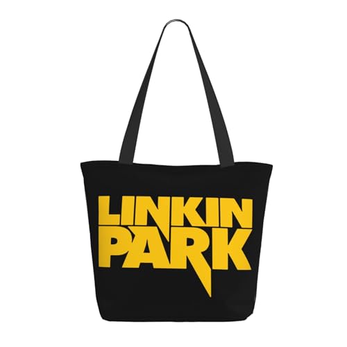 Damen Park Rock Band Lin-kin Chester Einkaufstasche Stylische Shopper Taschen Leichtes Design Verstärkte Gurte Strapazierfähiges Polyester für Laptops und Lebensmittel von LANIPASTUA