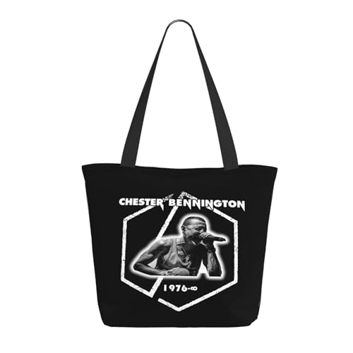 Damen Park Rock Band Lin-kin Chester Einkaufstasche Stylische Shopper Taschen Leichtes Design Verstärkte Gurte Strapazierfähiges Polyester für Laptops und Lebensmittel von LANIPASTUA