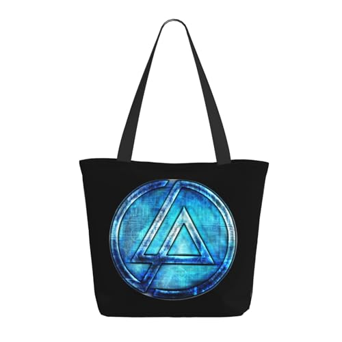 Damen Park Rock Band Lin-kin Chester Einkaufstasche Stylische Shopper Taschen Leichtes Design Verstärkte Gurte Strapazierfähiges Polyester für Laptops und Lebensmittel von LANIPASTUA