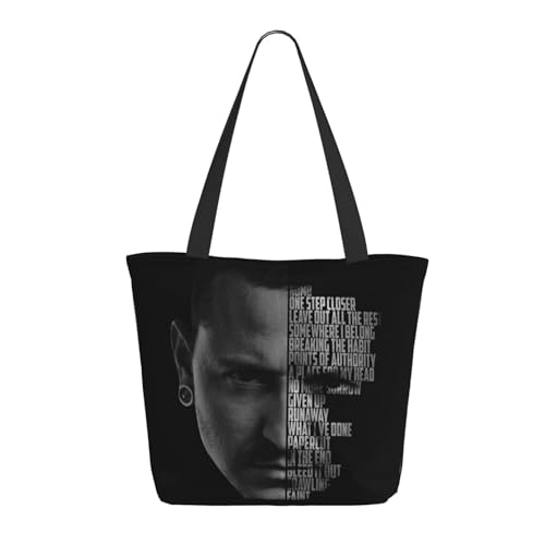 Damen Park Rock Band Lin-kin Chester Einkaufstasche Stylische Shopper Taschen Leichtes Design Verstärkte Gurte Strapazierfähiges Polyester für Laptops und Lebensmittel von LANIPASTUA