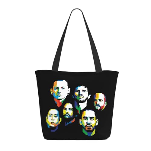 Damen Park Rock Band Lin-kin Chester Einkaufstasche Stylische Shopper Taschen Leichtes Design Verstärkte Gurte Strapazierfähiges Polyester für Laptops und Lebensmittel von LANIPASTUA