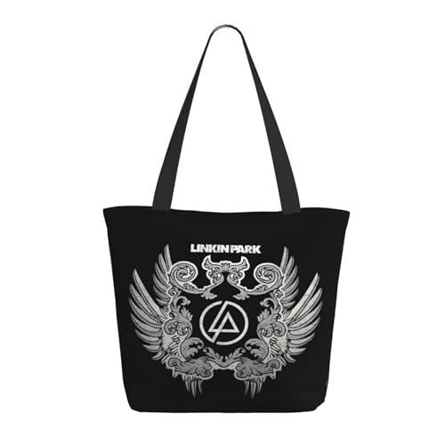 Damen Park Rock Band Lin-kin Chester Einkaufstasche Stylische Shopper Taschen Leichtes Design Verstärkte Gurte Strapazierfähiges Polyester für Laptops und Lebensmittel von LANIPASTUA