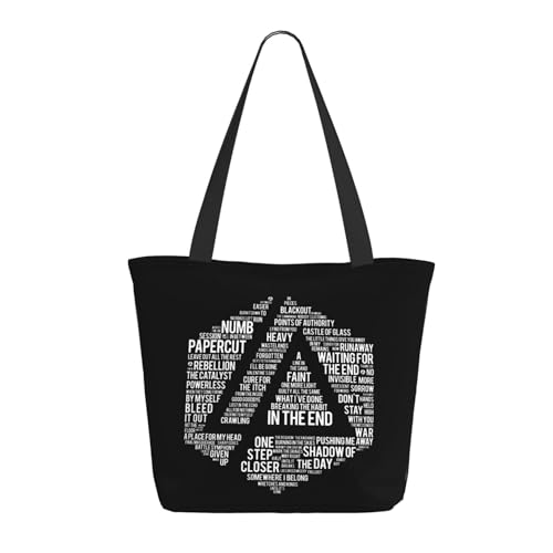 Damen Park Rock Band Lin-kin Chester Einkaufstasche Stylische Shopper Taschen Leichtes Design Verstärkte Gurte Strapazierfähiges Polyester für Laptops und Lebensmittel von LANIPASTUA