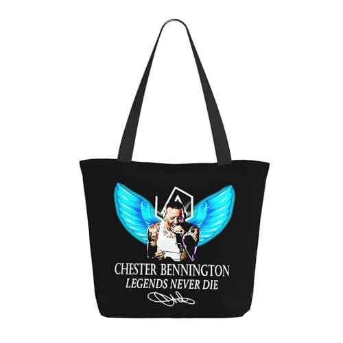 Damen Park Rock Band Lin-kin Chester Einkaufstasche Stylische Shopper Taschen Leichtes Design Verstärkte Gurte Strapazierfähiges Polyester für Laptops und Lebensmittel von LANIPASTUA