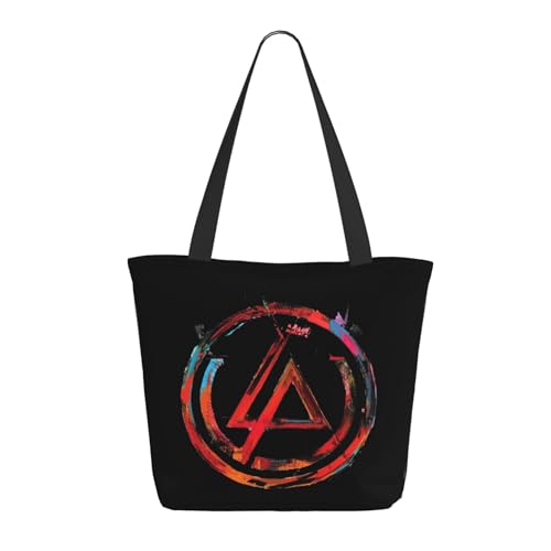 Damen Park Rock Band Lin-kin Chester Einkaufstasche Stylische Shopper Taschen Leichtes Design Verstärkte Gurte Strapazierfähiges Polyester für Laptops und Lebensmittel von LANIPASTUA