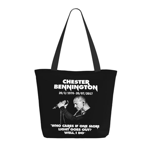 Damen Park Rock Band Lin-kin Chester Einkaufstasche Stylische Shopper Taschen Leichtes Design Verstärkte Gurte Strapazierfähiges Polyester für Laptops und Lebensmittel von LANIPASTUA