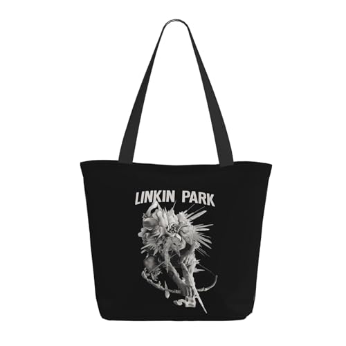 Damen Park Rock Band Lin-kin Chester Einkaufstasche Stylische Shopper Taschen Leichtes Design Verstärkte Gurte Strapazierfähiges Polyester für Laptops und Lebensmittel von LANIPASTUA
