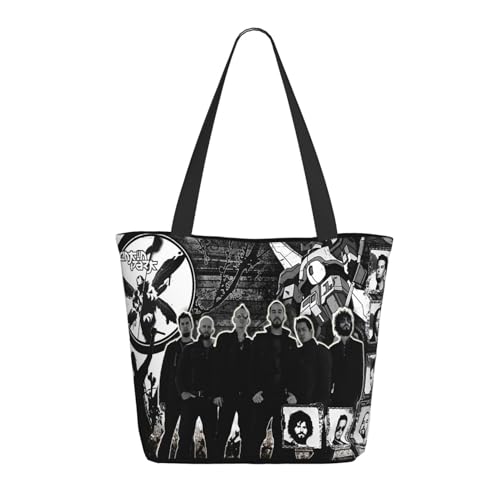 Damen Park Rock Band Lin-kin Chester Einkaufstasche Stylische Shopper Taschen Leichtes Design Verstärkte Gurte Strapazierfähiges Polyester für Laptops und Lebensmittel von LANIPASTUA