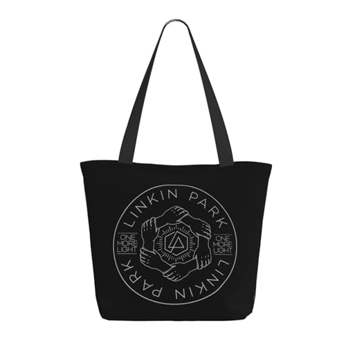 Damen Park Rock Band Lin-kin Chester Einkaufstasche Stylische Shopper Taschen Leichtes Design Verstärkte Gurte Strapazierfähiges Polyester für Laptops und Lebensmittel von LANIPASTUA